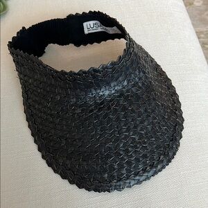 Black Woven Visor Hat